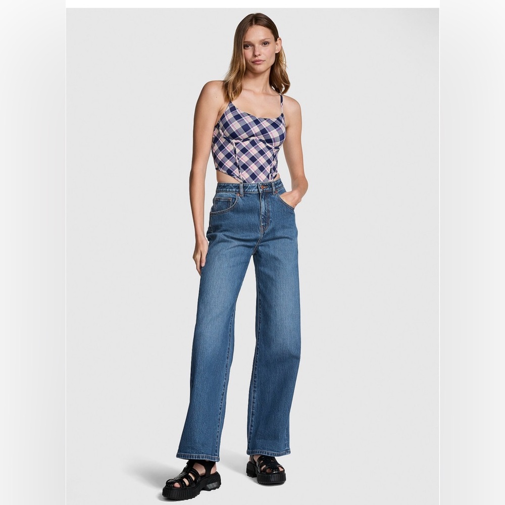 PINK Victoria's Secret Blue Straight Leg Jeans